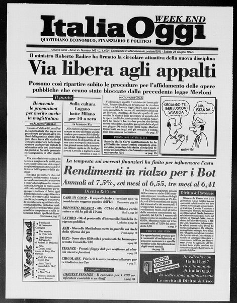 Italia oggi : quotidiano di economia finanza e politica